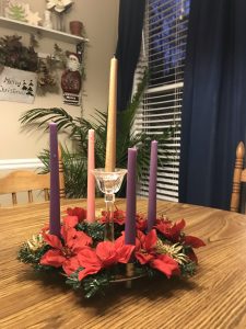 My advent wreath sitting on our table