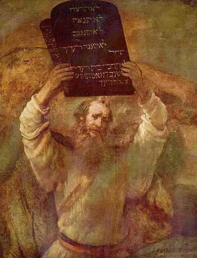 moses holding the ten commandments